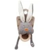Hochet Bio & Anneau De Dentition Lapin Gris Wooly Organic® Coton Bio 12 Cm - Doudou Bio GOTS