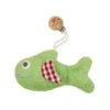 HochetClip Poisson Vert VichyEfie 15 Cm - Hochet Coton Bio GOTS
