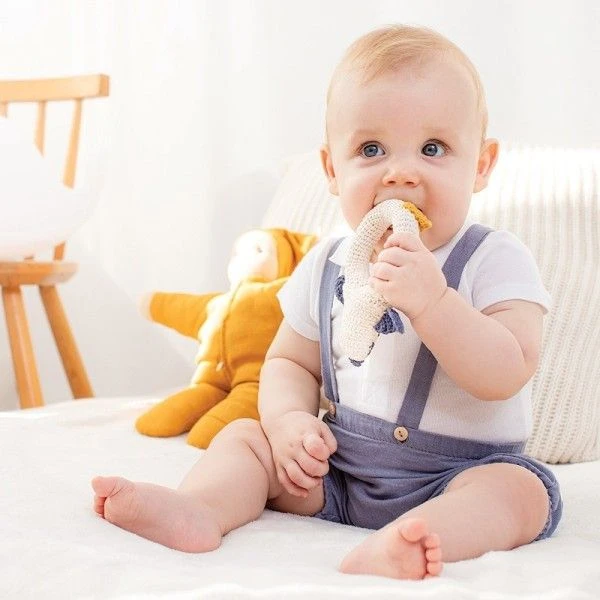 Hochet En Crochet Hoppa® Pingouin Coton Nature - Hochets Bébé 3 Hochet En Crochet Hoppa® Pingouin Coton Nature - Hochets Bébé – Image 3