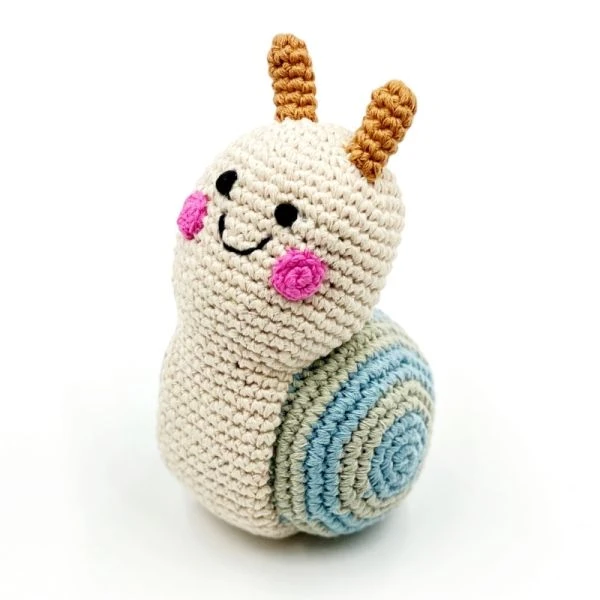 Hochet Escargot Crême 15cm Pebble® Maille Crochet Coton Bio - Hochet Bébé Bio 1 Hochet Escargot Crême 15cm Pebble® Maille Crochet Coton Bio - Hochet Bébé Bio