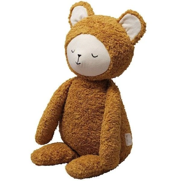 Peluche Big Buddy Ours Ocre Fabelab® 54cm Coton Bio GOTS -Ours Peluche Bio Tissu 2 Peluche Big Buddy Ours Ocre Fabelab® 54cm Coton Bio GOTS -Ours Peluche Bio Tissu – Image 2