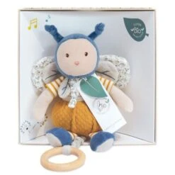 Peluche Boite à Musique Pollen 30cm Coton Bio Doudou Et Compagnie® - Doudou Bio Français -Sigikid Promos Magasin peluche boite a musique pollen 30cm coton bio doudou et compagnie doudou bio francais 2