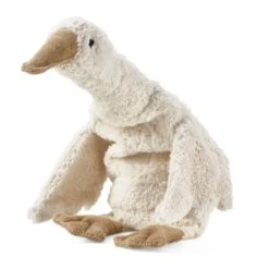 Peluche Bouillotte Sèche Oie Blanche Coton Bio 47 Cm Senger® - Peluche Bio Naturel Senger