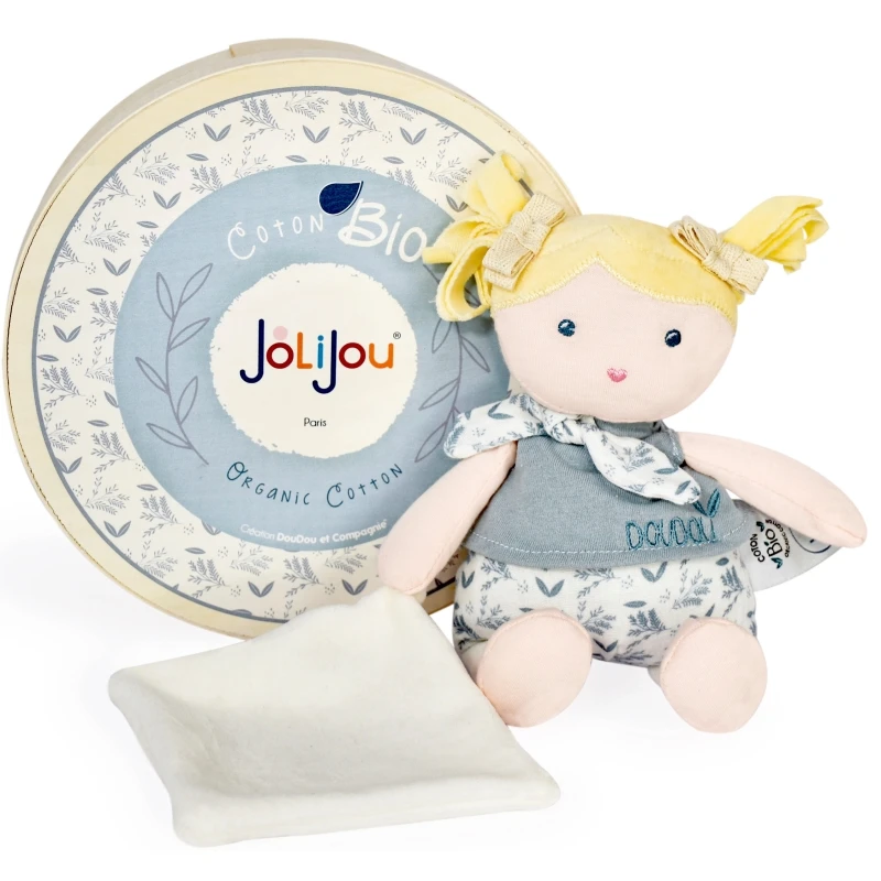Poupée De Chiffon Joliflores Bleuette Et Son Doudou 22cm Coton Bio Jolijou® - Poupée Bio 2 Poupée De Chiffon Joliflores Bleuette Et Son Doudou 22cm Coton Bio Jolijou® - Poupée Bio – Image 2