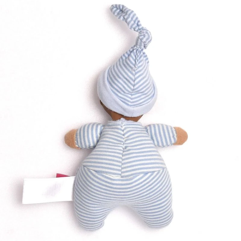 Poupée De Chiffon Premier âge Bleue Rayée Teint Halé 22 Cm Tête Caoutchouc NaturelBonikka - Poupée Naissance 2 Poupée De Chiffon Premier âge Bleue Rayée Teint Halé 22 Cm Tête Caoutchouc NaturelBonikka - Poupée Naissance – Image 2