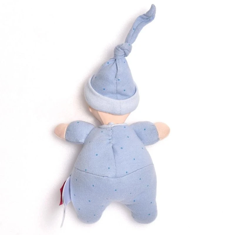 Poupée De Chiffon Premier âge Bleue à Pois 22 Cm Tête Caoutchouc NaturelBonikka - Poupée Naissance 2 Poupée De Chiffon Premier âge Bleue à Pois 22 Cm Tête Caoutchouc NaturelBonikka - Poupée Naissance – Image 2