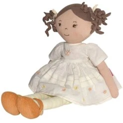 Poupée De Chiffons Aux Cheveux Bruns Cecilia En Robe De Lin Crème 42cm Bonikka - Grande Poupée -Sigikid Promos Magasin poupee de chiffons cheveux bruns cecilia en robe de lin bonikka grande poupee 3