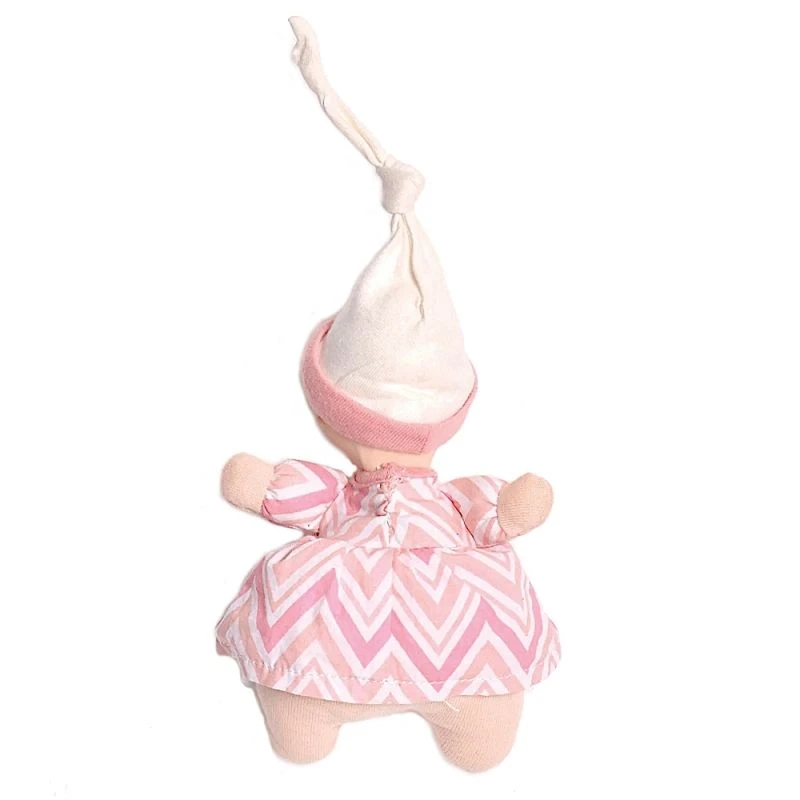 Poupée En Tissu Premier âge Rose Chevrons 22 Cm Tête Caoutchouc NaturelBonikka - Poupée Naissance 2 Poupée En Tissu Premier âge Rose Chevrons 22 Cm Tête Caoutchouc NaturelBonikka - Poupée Naissance – Image 2