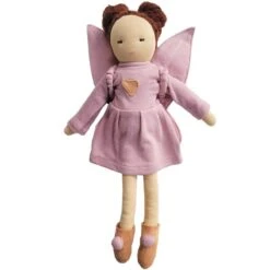 Poupée Fée Ailée Rose Tissu Coton Bio Camille Hoppa® - Poupée Chiffon