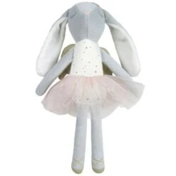 Poupée Lapine Danseuse Ange Tutu Rose Albetta® 28cm Coton Bio - Doudou Poupée