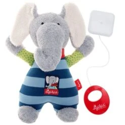Doudou Peluche Musicale Elephant Coton Lolo Lombardo22cm Sigikid® - Doudou écologiques -Sigikid Promos Magasin sigikid doudou peluche musicale elephant coton lolo lombardo doudou ecologiques 3