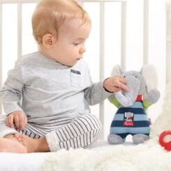 Doudou Peluche Musicale Elephant Coton Lolo Lombardo22cm Sigikid® - Doudou écologiques -Sigikid Promos Magasin sigikid doudou peluche musicale elephant coton lolo lombardo doudou ecologiques 4