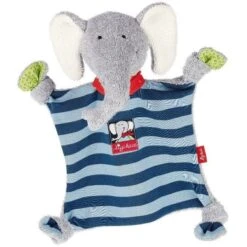 Sigikid® Doudou Plat Carré Elephant Coton Lolo Lombardo27cm - Doudou écologiques