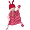 Doudou Plat Noeud Poupée Lutin Roses 26 Cm Coton Bio Sigikid® - Doudou Plat Bio