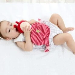 Doudou Plat Noeud Poupée Lutin Roses 26 Cm Coton Bio Sigikid® - Doudou Plat Bio -Sigikid Promos Magasin sigikid doudou plat noeud poupee lutin roses 26 cm coton bio doudou plat bio 3